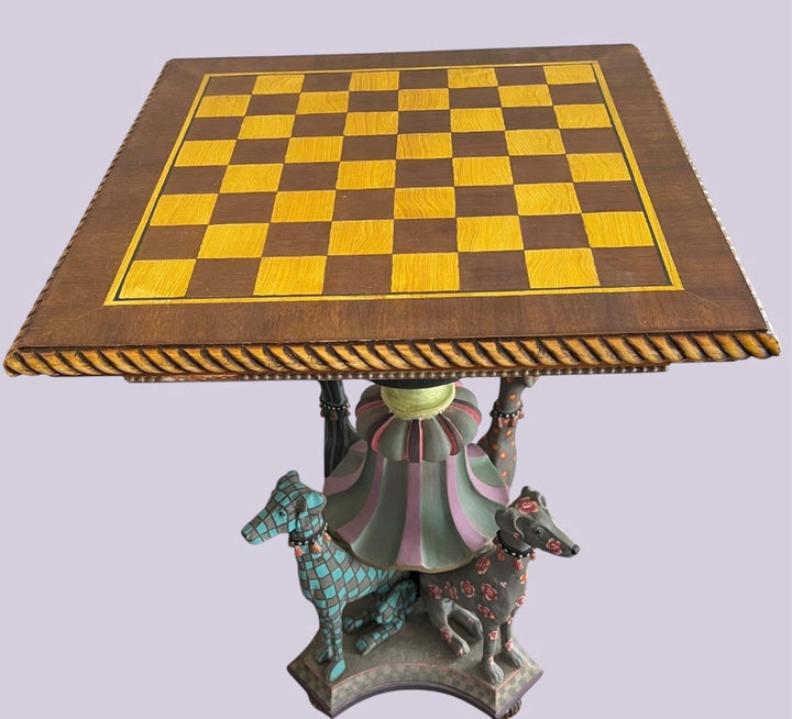 Mackenzie Childs Victoria & Richard Emprise Game Table With Greyhounds