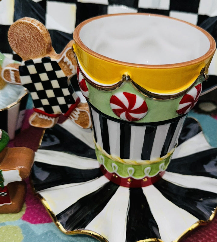 MacKENZIE CHILDS CHRISTMAS CANDY COTTAGE MUG New