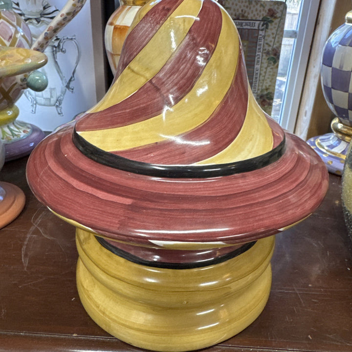 Mackenzie Childs Art Garden Piece- Ceramic Frank And Mustard- New Old Stock