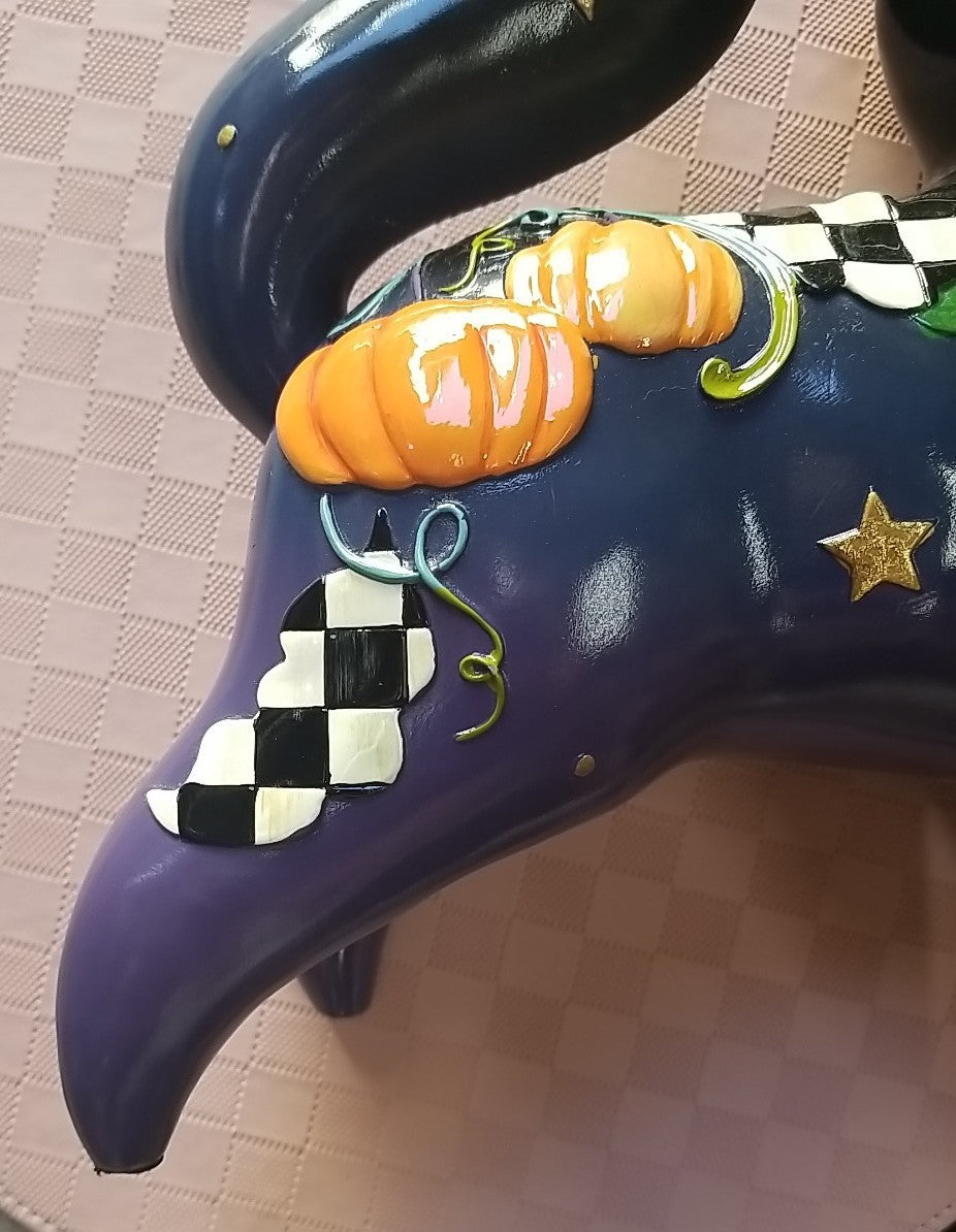 Mackenzie Childs  FORTUNE TELLER BLACK CAT 13" Courtly Check Figure- Retired