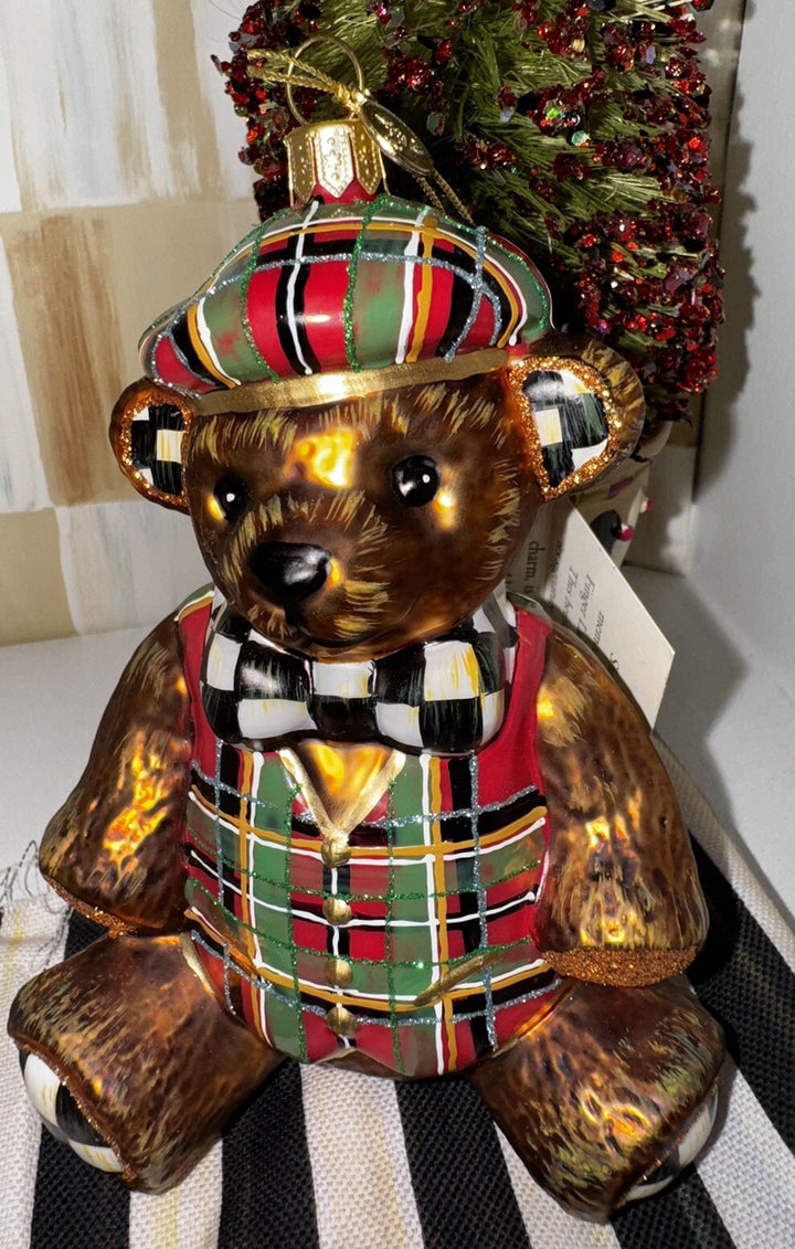 Mackenzie Tartastic Bear Ornament Glass Childs 2023 Collectible New In Box