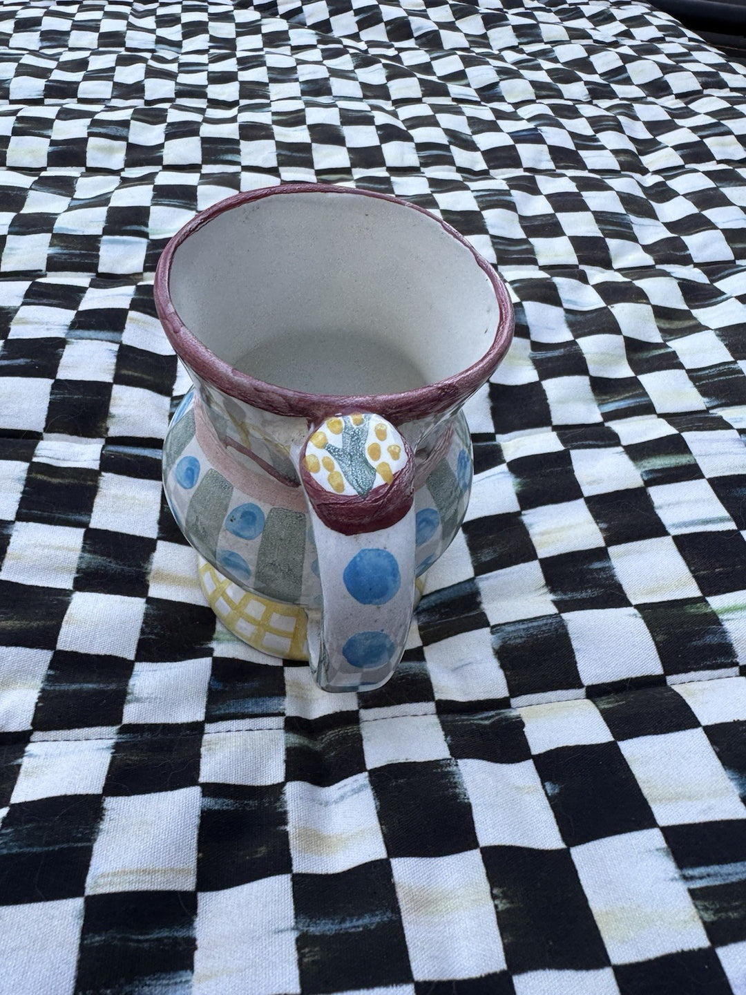 Mackenzie Childs Pottery Mug with Thumbprint 5" Tall Taylor Madison 2003