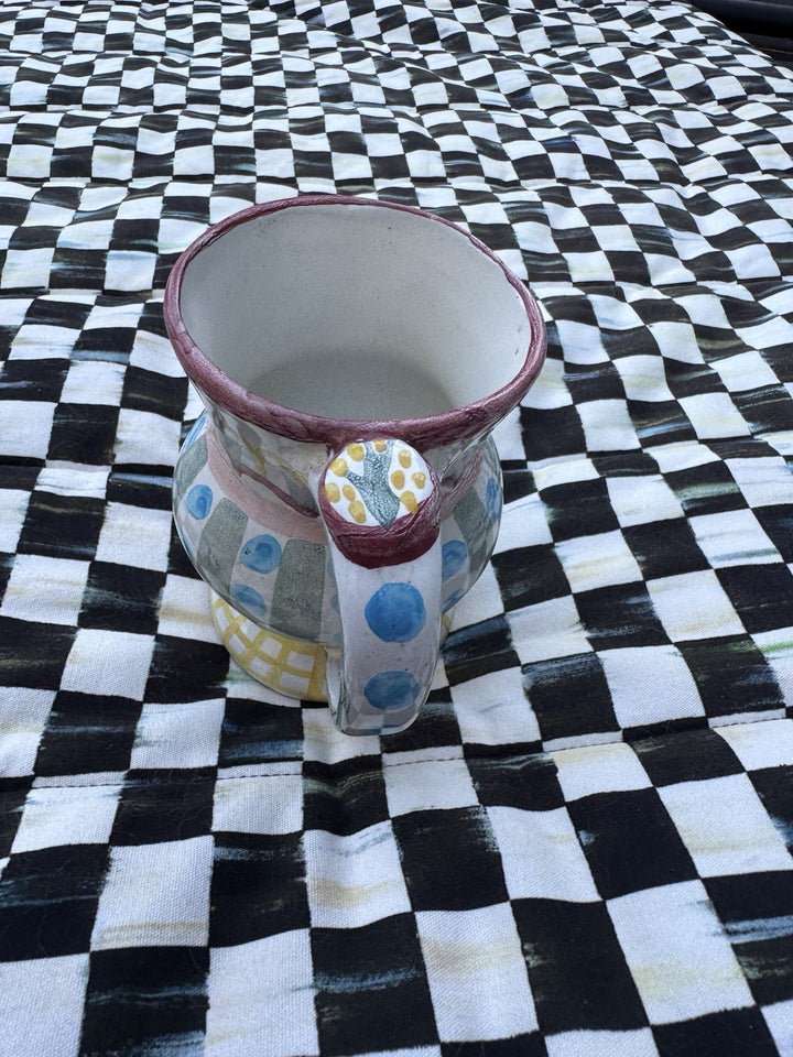 Mackenzie Childs Pottery Mug with Thumbprint 5" Tall Taylor Madison 2003