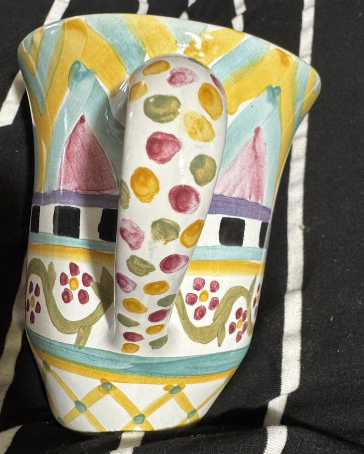 Mackenzie Childs Hitchcock Field TAYLOR MUG Only Hand Painted Majolica NWT