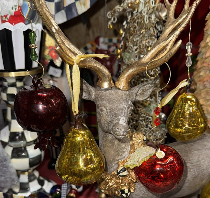 Vintage MMA Metropolitan Museum Of Art Christmas Ornament Hand Blown Glass Pear