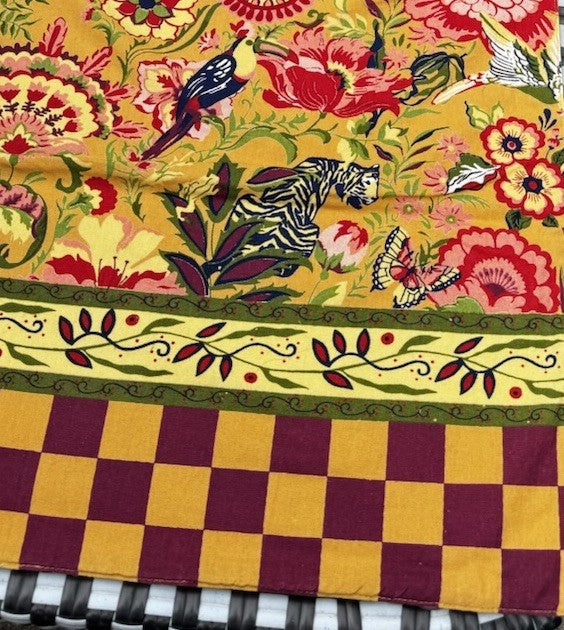 MACKENZIE CHILDS Paradise TABLE Cloth  54”x54”  Check -retired Pattern New
