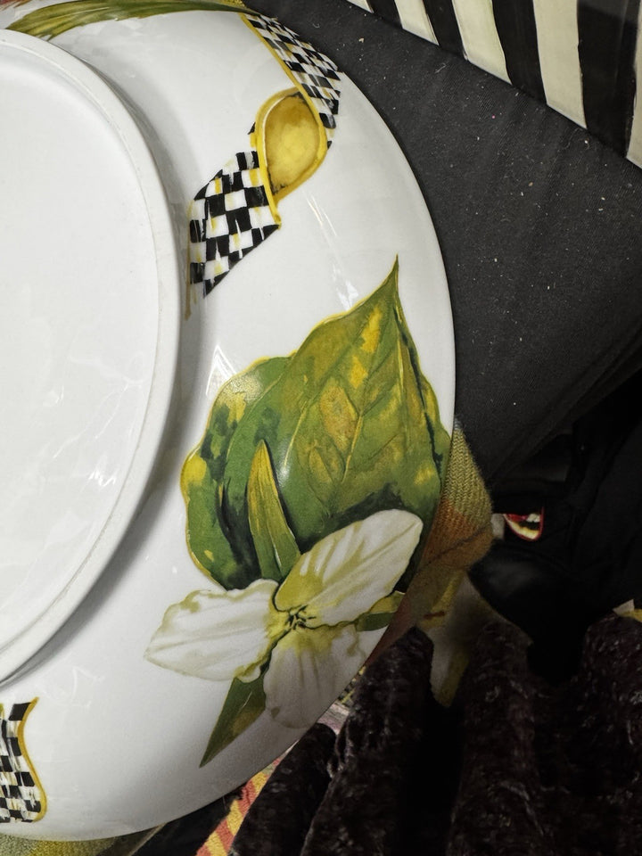 Thistle & Bee by MacKenzie-Childs porcelain Butterfly Serving Bowl 12.75"- New