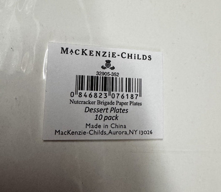 Mackenzie Childs Nutcracker Brigade Dessert Paper Plates & Cocktail Napkins Nip