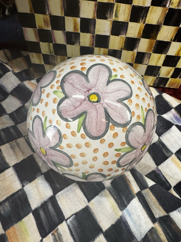 Retired Mackenzie Childs Myrtle Ceramic Drapery Finial/ Garden Ball New