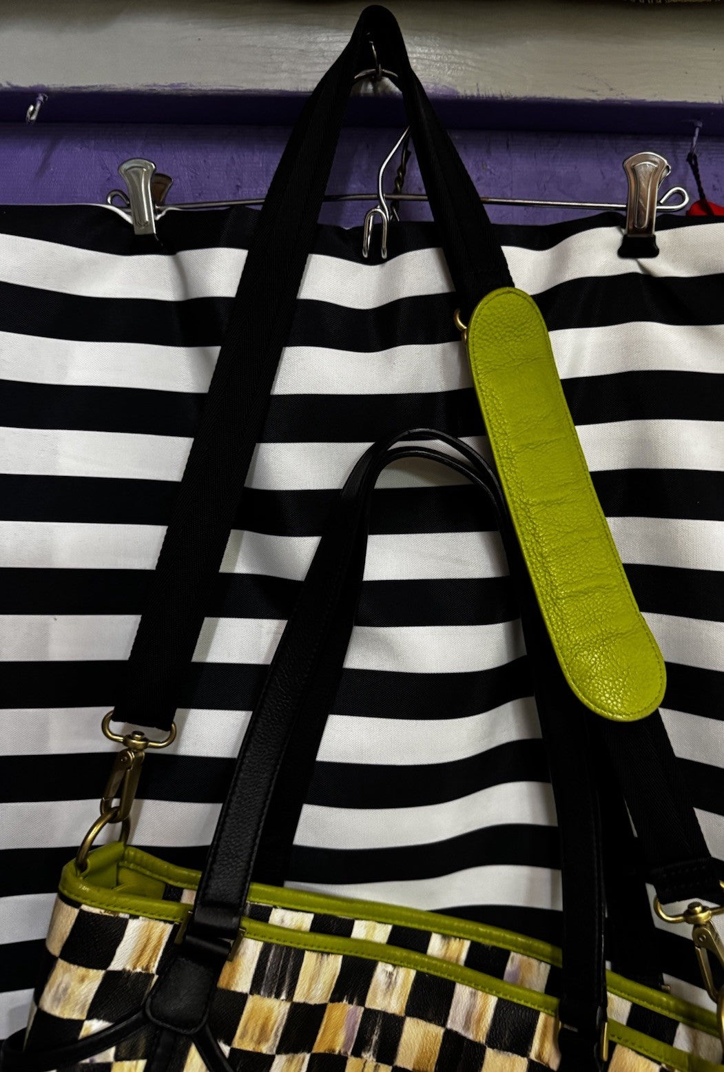 Stunning Mackenzie Childs Courtly Check Tote Bag Large