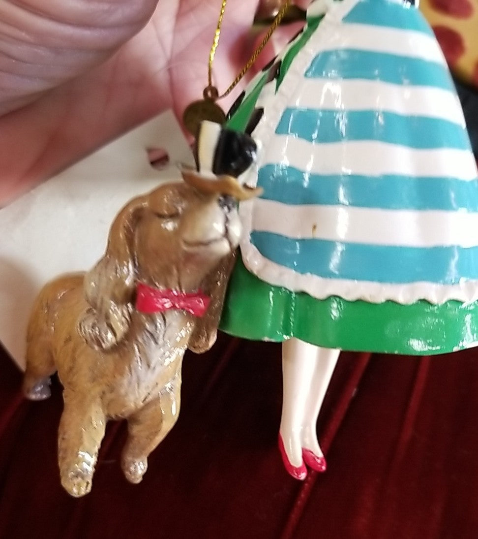 MacKenzie Childs Its A Wonderful Life Hostess Ornament Retired & Cocker Spanial