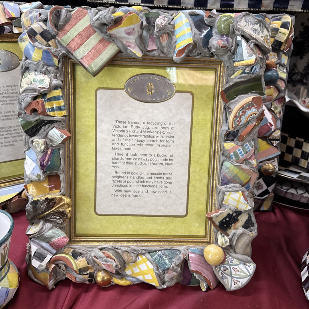 Mackenzie Childs Huge Putty Pottery Shard 8” X 10” Picture Frame Stamped 1983