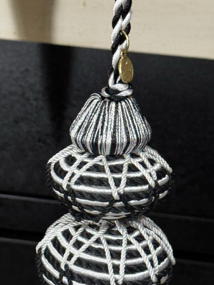 MacKenzie Childs 16” TASSEL / Tie Backs Black & White Courtly