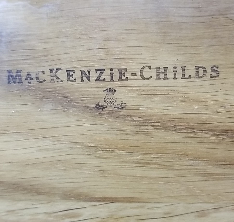 Mackenzie Childs Oak Laser Etched Wood Serving Tray Cardinal 12" x 8" x 0.75" P2