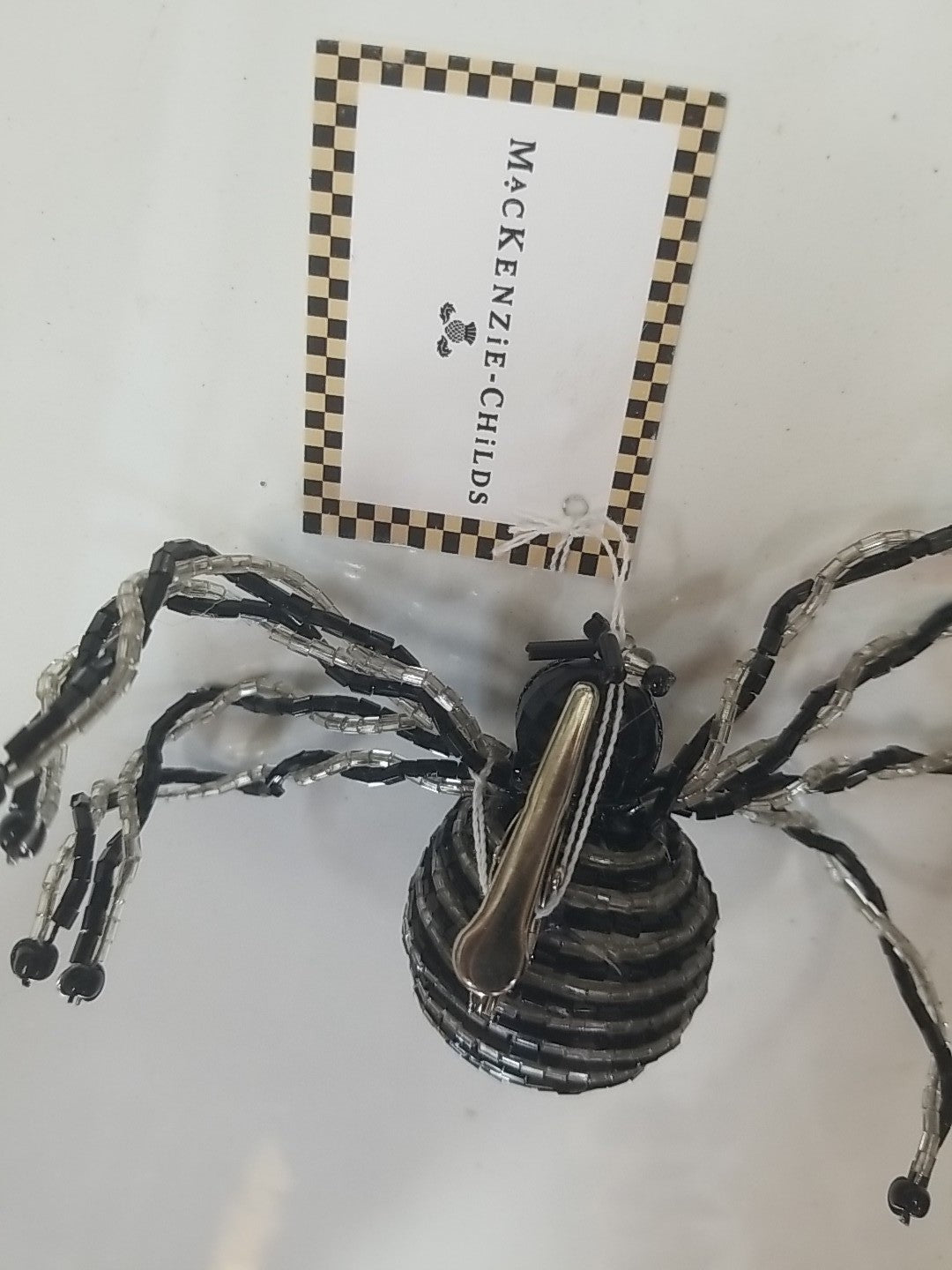Mackenzie Childs Set Of 3. 1 Crystal 1  striper Spider Clip, 1 striped/stick