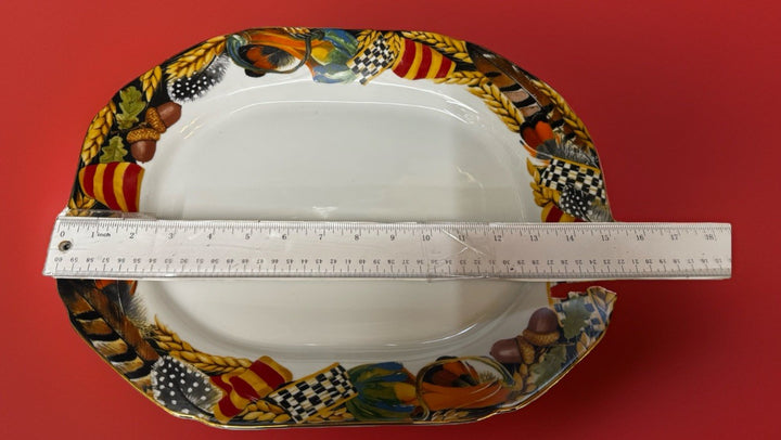 MacKENZIE CHILDS Pheasant Run - PLATTER 15.5”x12” Retired Design