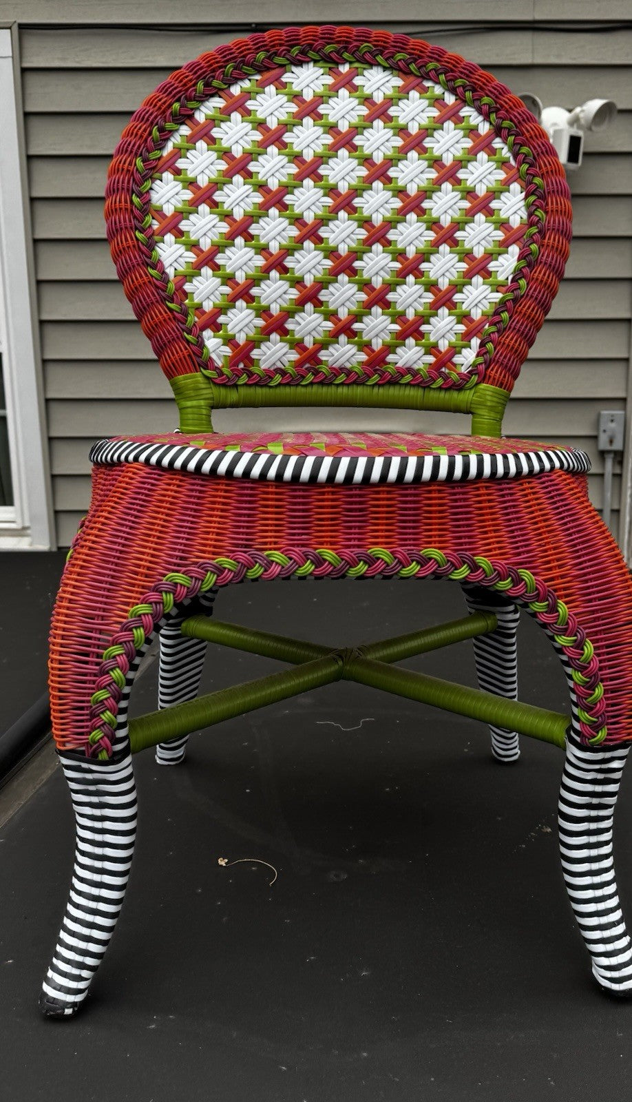 Mackenzie Childs Breezy Poppy Outdoor Cafe Chair Excellent Condition