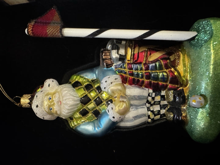 MACKENZIE CHILDS Ornament - SAINT ANDREWS SANTA Golf Glass Retired