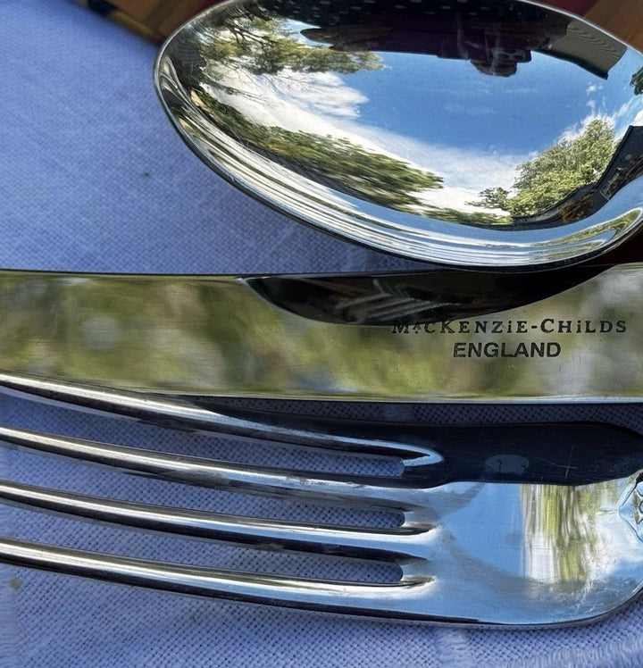 Mackenzie Childs Vintage  Silver-plate  Silverware Place Setting  Set Of 5