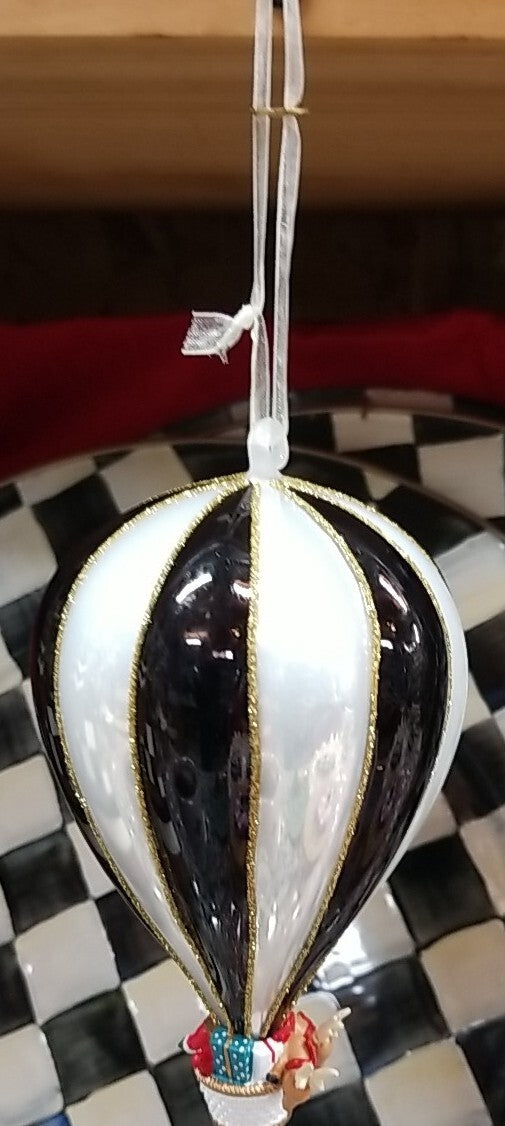 Mackenzie Childs Hot Air Balloon Glass Ornament