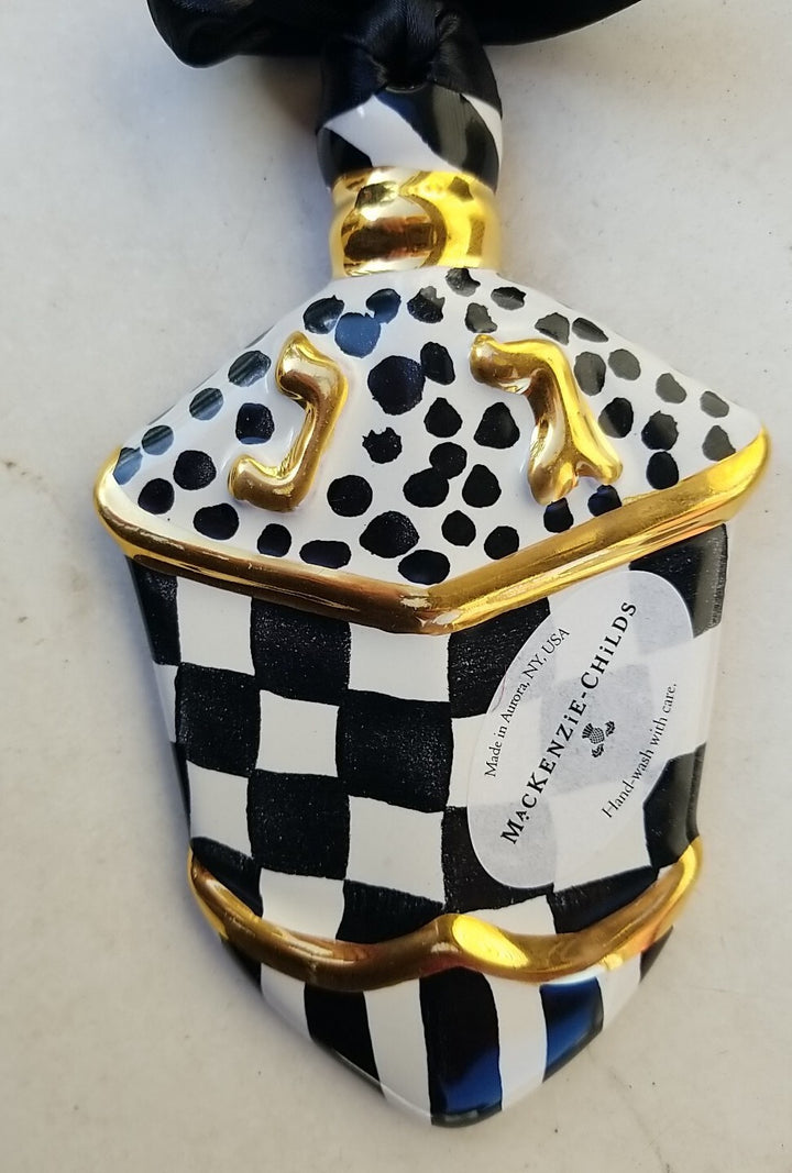 Mackenzie Childs LIMITED EDITION Majolica Pottery DREIDEL Ornament NEW