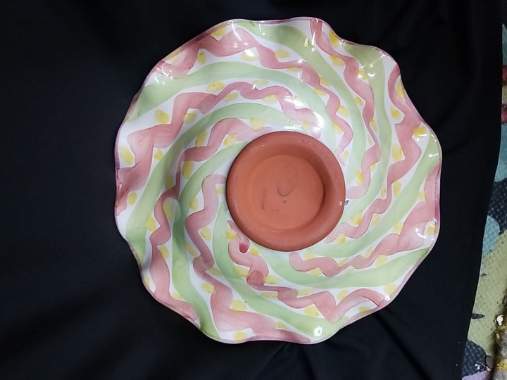 Mackenzie Childs Fluted 12" Serving bowl  Wallcourt  Luscomb / Charmain