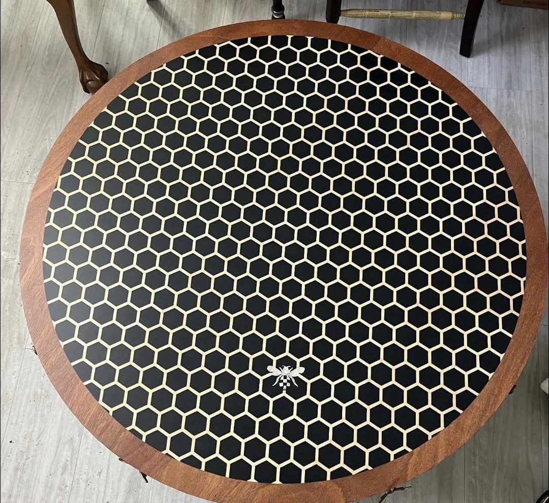 MacKenzie Childs Honeycomb Round Coffee Table Retired Pattern New