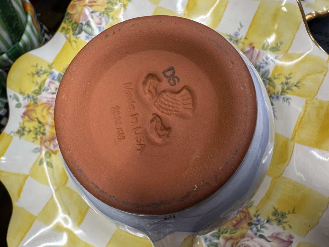 Mackenzie Childs Artisan Festival Courtly Check Pink -blue  Ceramic  Mug 2022
