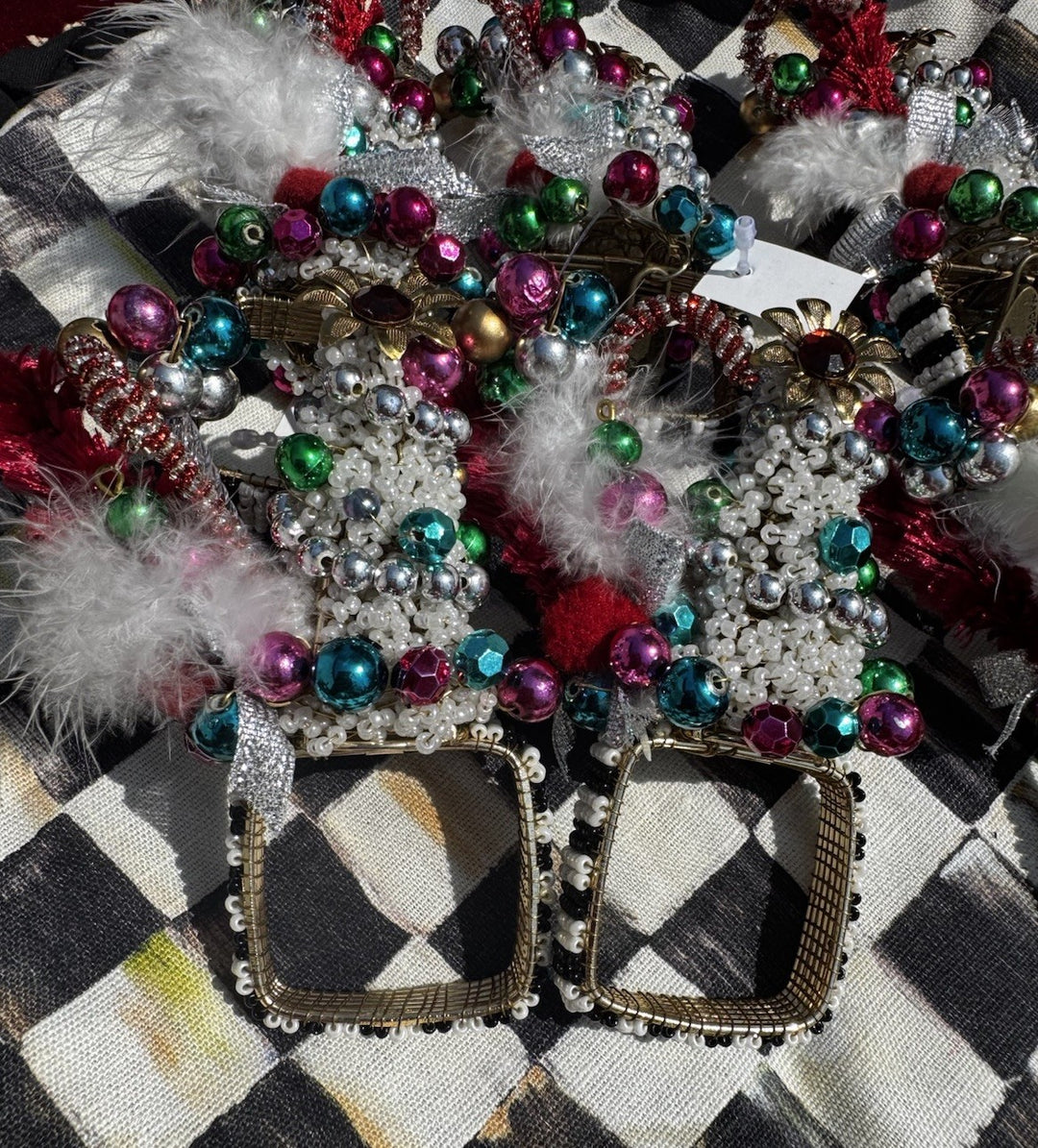 Mackenzie Childs Granny Kitsch Set Of 6 Napkin Ring New