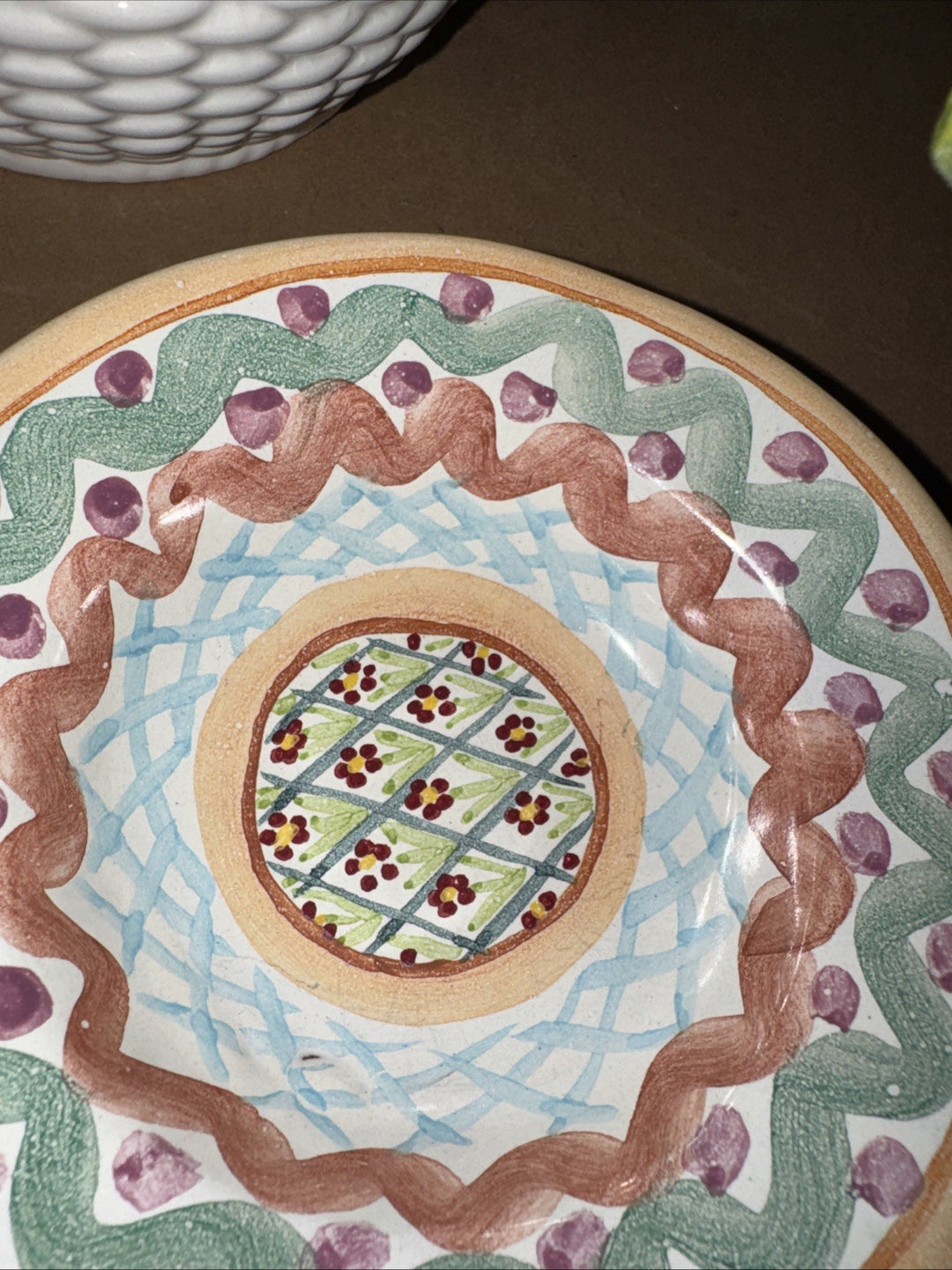 Mackenzie Childs Ceramic 6 inch Berry Bowl Taylor Heather- Excellent 1988