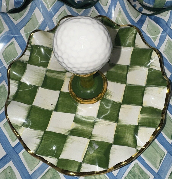 MacKenzie Childs Limited Edition Golf Tee Time Plate Dish 2023- New