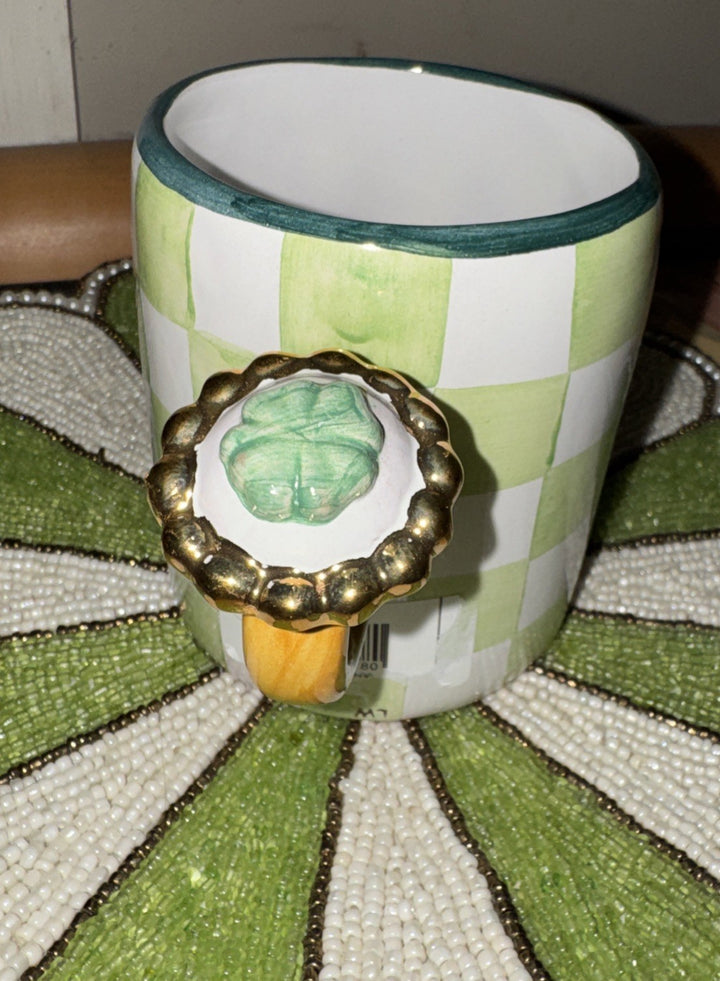 NEW Mackenzie-Childs March Collectors Series Mug Edition Lucky Ring Ceramic Mug