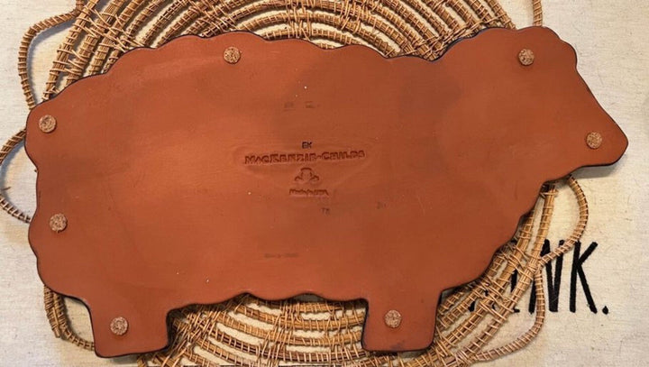 Mackenzie Childs Courtly Check Ceramic Sheep - Large Trivet - Retired