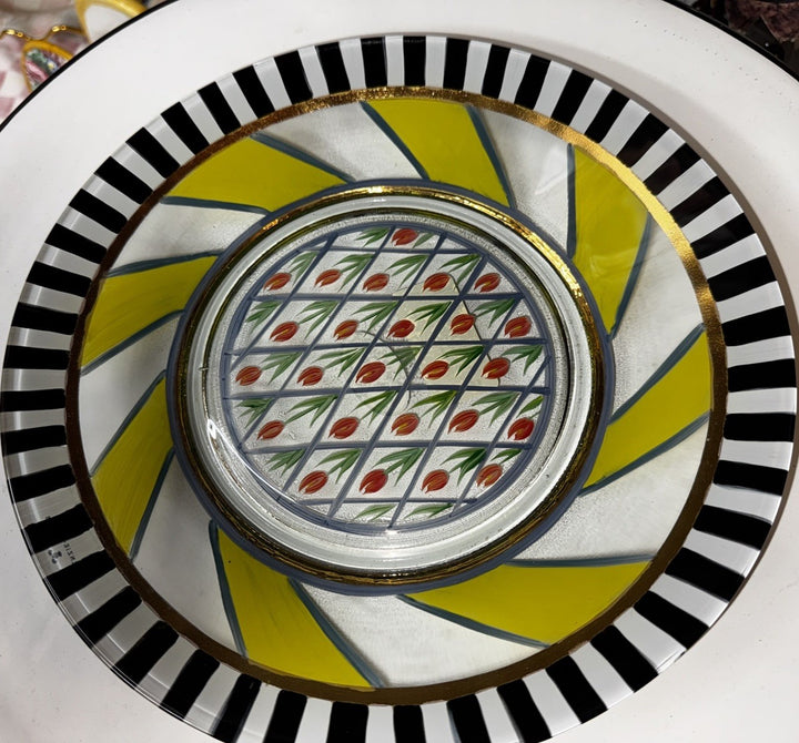 MacKenzie Childs Circus Tulip • Luncheon Plate 9"  Retired New