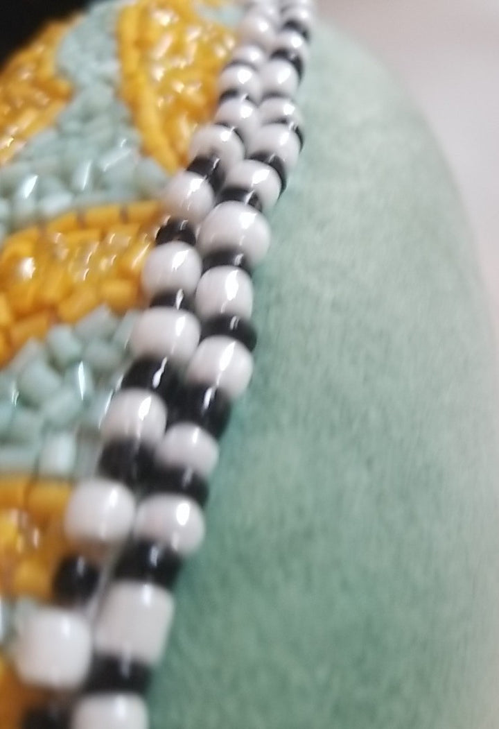 MACKENZIE CHILDS HITCHCOCK FIELD EASTER EGG PILLOW Beaded