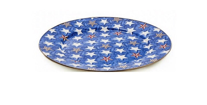 Mackenzie Childs  Royal Star Enamel Serving Platter - Blue 16” - New