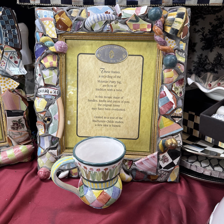 Mackenzie Childs Huge Putty Pottery Shard 8” X 10” Picture Frame Stamped 1983