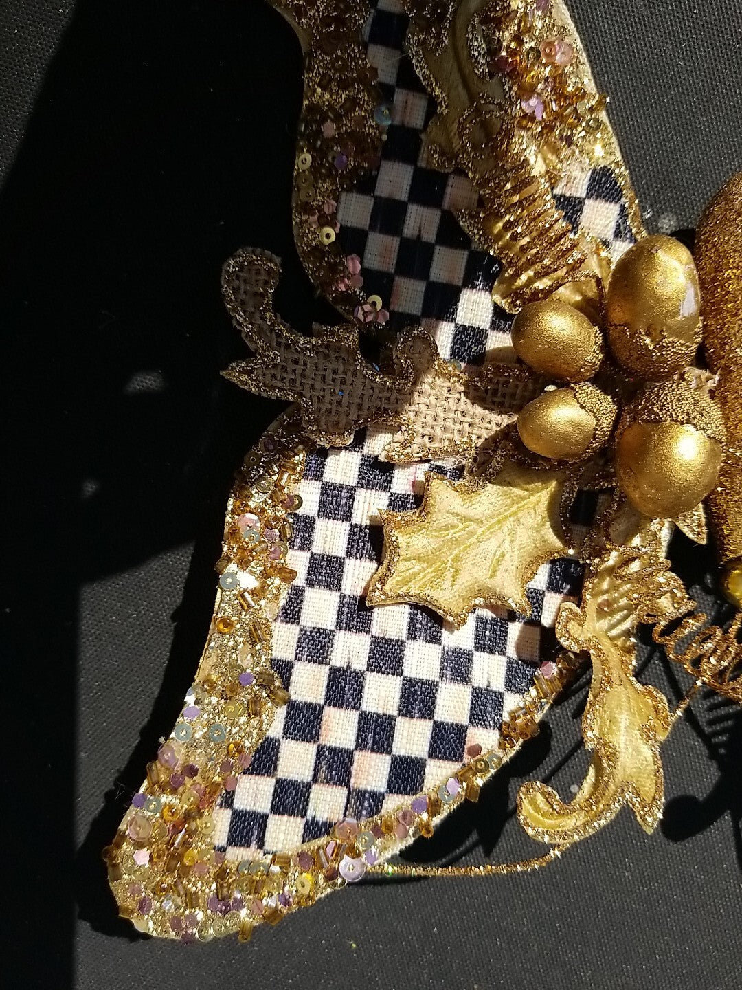 Mackenzie Childs Butterly Clips Set Of 2 Gold & Silver Courtly Check Retired