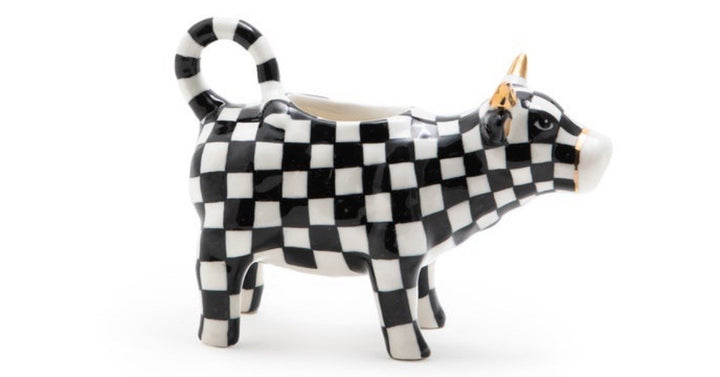 Mackenzie Childs  -Cow Creamery Creamer Courtly Check   Retired