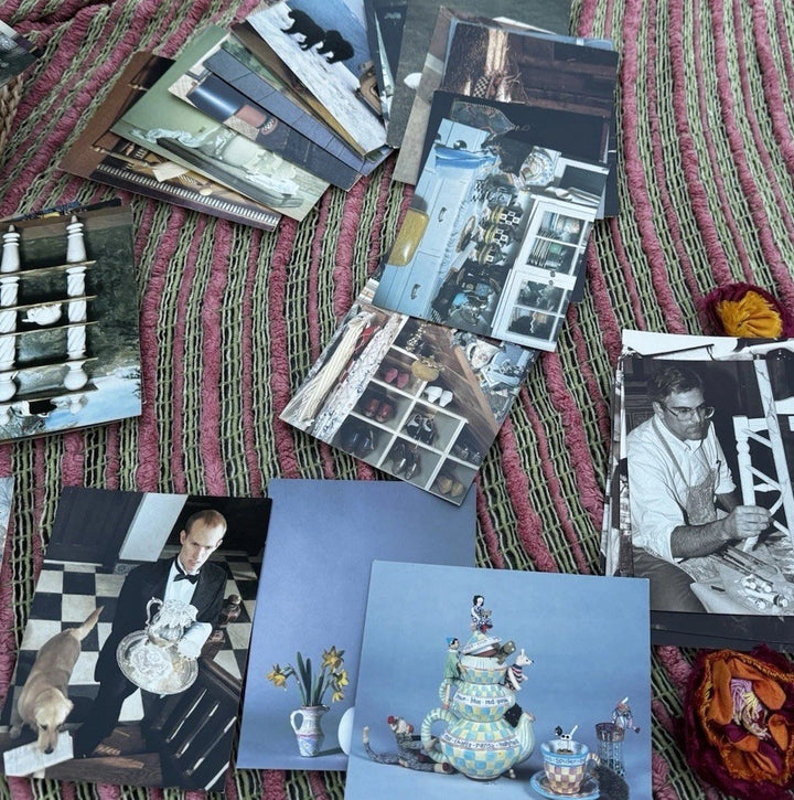 Huge Collection of Mackenzie-Childs Postcards RARE! More Than 115 In Wicker Box