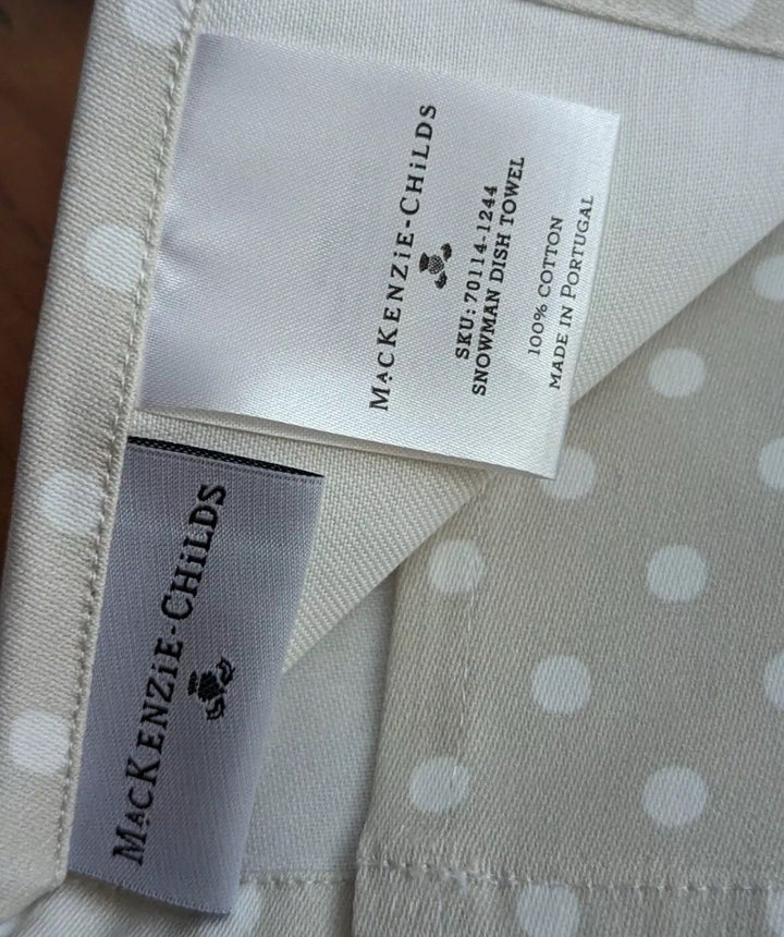 MacKenzie-Childs Snowman Dish Towel- Granny Kitsch 2023 -New