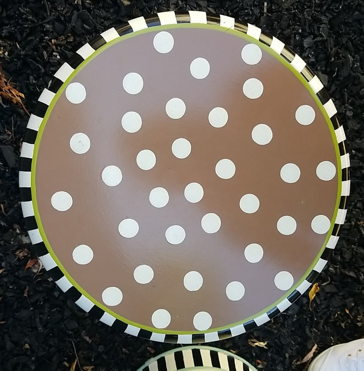 MacKENZIE CHILDS RETIRED Outdoor Metal  Toad Stool- Small