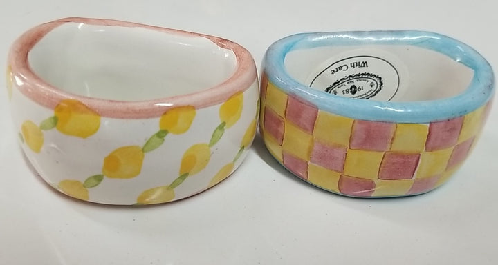 Mackenzie Childs Lot of 2 Napkin Rings Ceramic Imrie & Fenwick Wallcourt