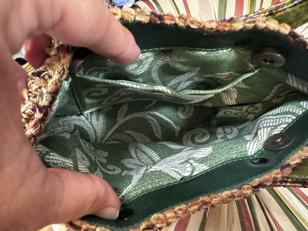 Mary Frances  Silk Copper Beaded Vintage Handbag