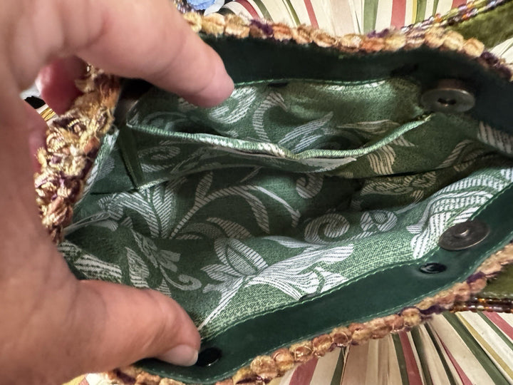 Mary Frances  Silk Copper Beaded Vintage Handbag