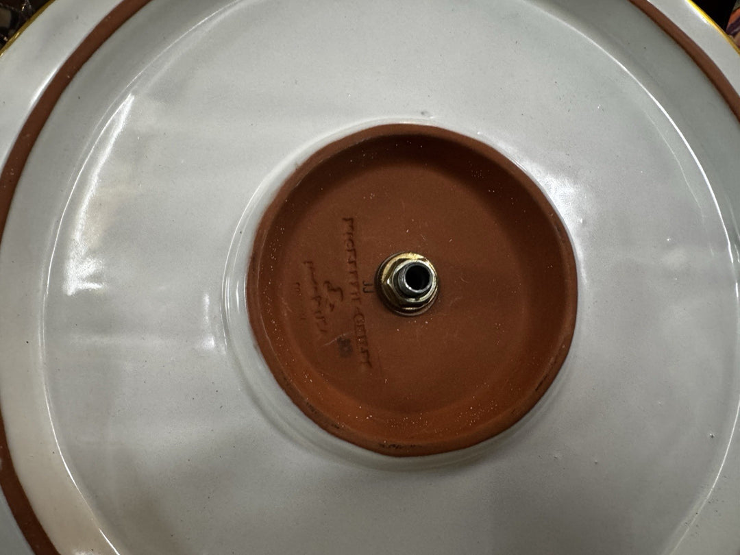 Mackenzie Childs Courtly Check Ceramic Cheese Course Retired Made In Aurora