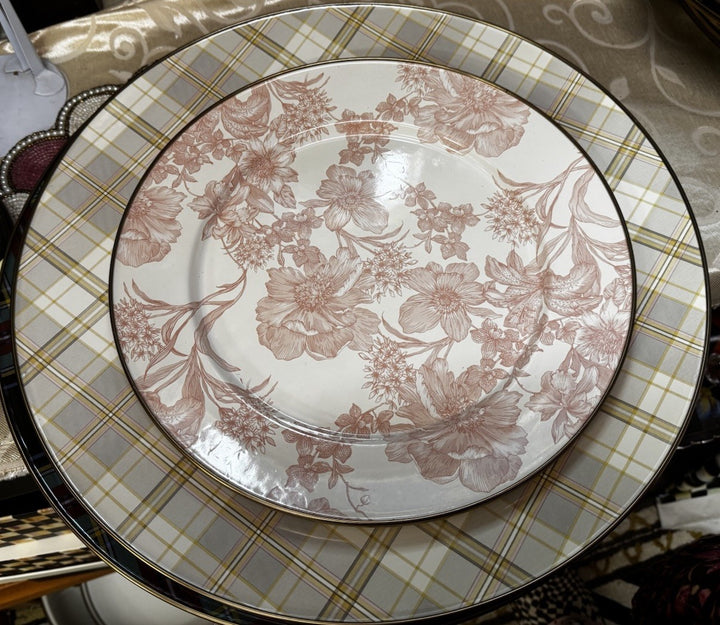 Mackenzie Childs  Tartan Latta  Enamel Serving Platter  16” - New