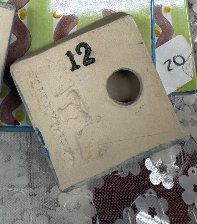 Mackenzie Childs Straight Edge Angle Tile 2.25” Wall court New - One Tile