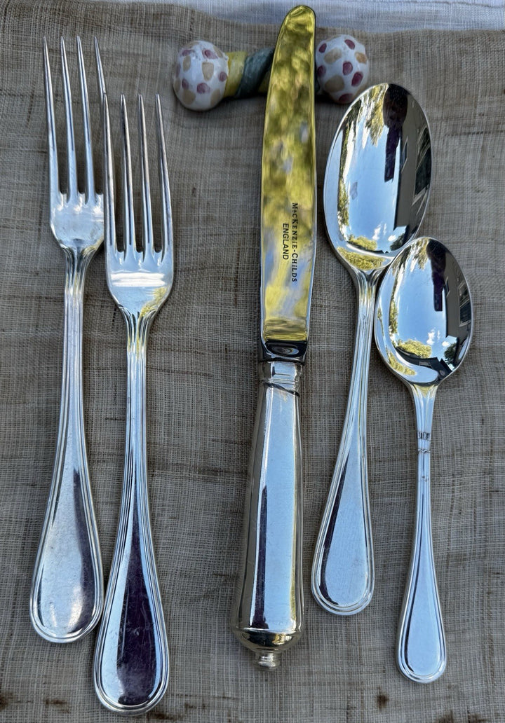 Mackenzie Childs Vintage  Silver-plate  Silverware Place Setting  Set Of 5