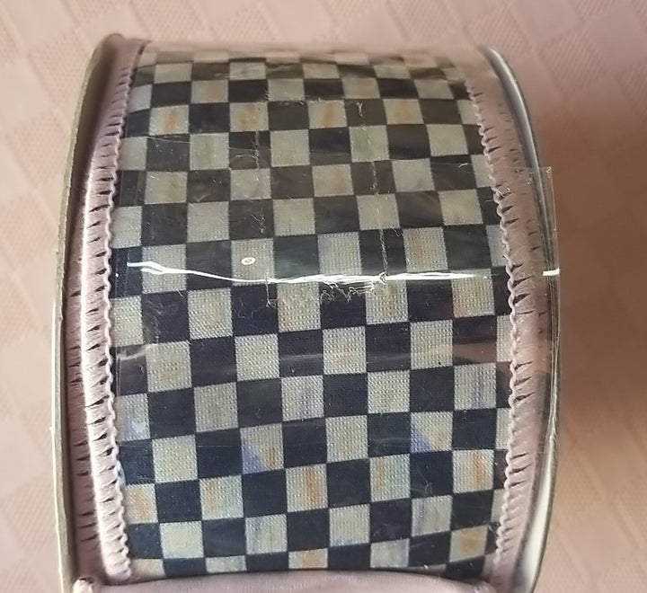 MacKenzie Childs Courtly Check Ribbon PINK Edge 2.5" Wide - New Roll
